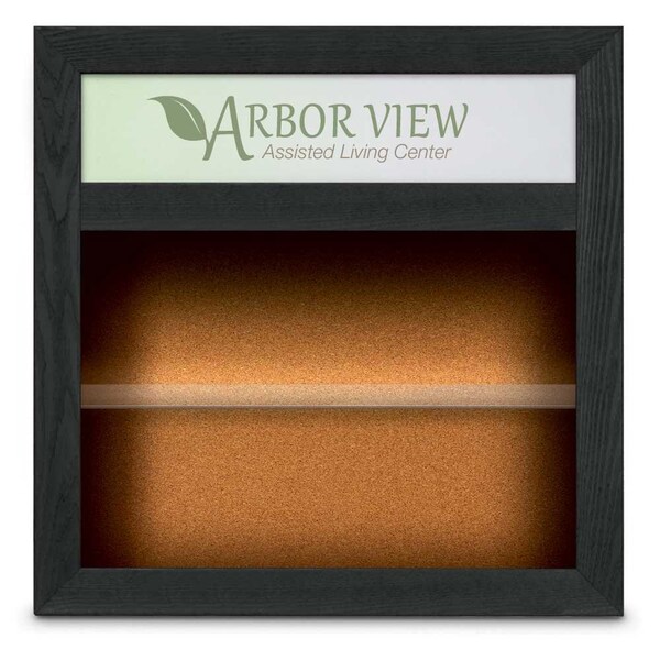 United Visual Products Outdoor Enclosed Combo Board, 42"x32", Satin Frame/Blue & Amethyst UVCB4232OD-BLUE-AMETHY - main